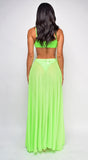 Skyros Neon Green Mesh Maxi Wrap Cover-up Skirt