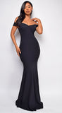Hazel Black Off Shoulder Gown