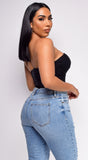 Araminta Black Bandeau Mesh Corset Top