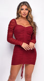 Olivia Red Ruched Dress