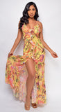 Stella Yellow Floral Print Maxi Dress