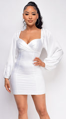 Belize White Satin Dress