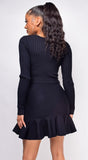 Lane Black Ribbed Dress