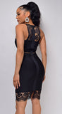 Bree Black Bandage Lace Detail Dress