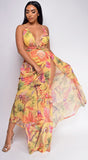 Ansley Yellow Floral Print Maxi Dress