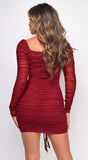 Olivia Red Ruched Dress