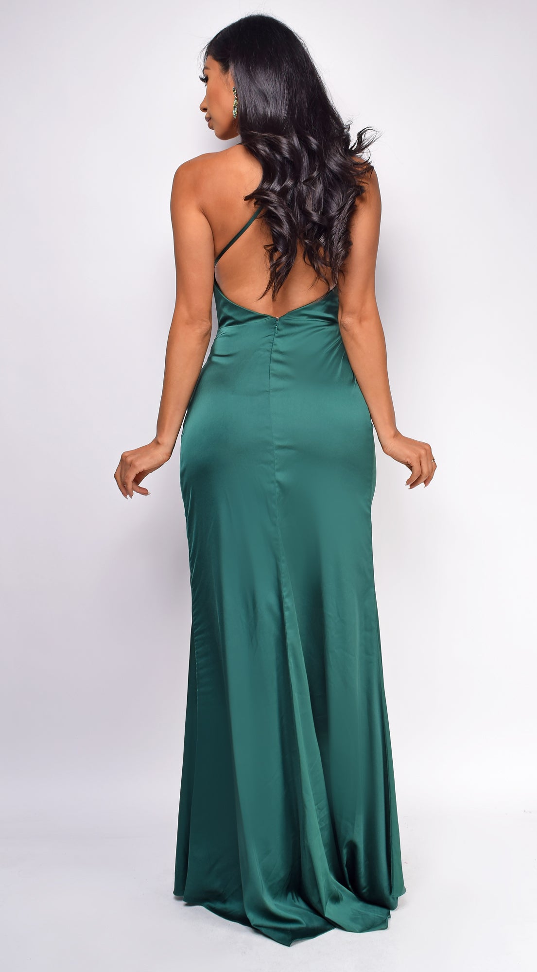 Catira Green Satin Gown