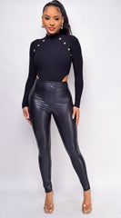 Emmett Black PU Leather Pants