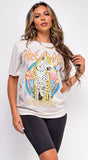 Dreamer Leopard Off White Graphic Tee