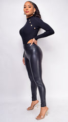 Emmett Black PU Leather Pants