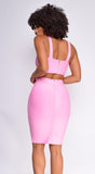 Milly Pink Bandage Top And Skirt Set