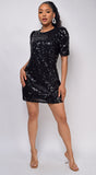 Renee Black Sequin Dress