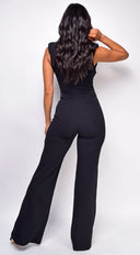 Lavanda Black Rhinestone Detail Jumpsuit