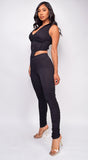 Cinzia Black Ruched Pants Set