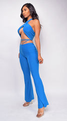 Rialta Blue Cross Over Halter Set