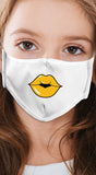 Lips Yellow White Girl's Reusable Face Mask