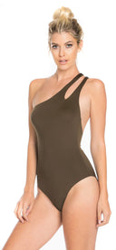 Jada Olive One Shoulder Bodysuit - Emprada