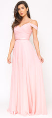 Kinsley Blush Pink Pleated Maxi Dress