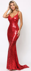 Cateleya Red Sequin Gown - Emprada