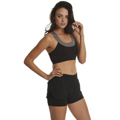 Black/Charcoal Knock Down Training Bra - Emprada