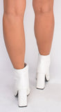 Nala White Ankle Boots