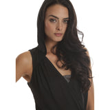 Black Drop Needle Drape Top - Emprada